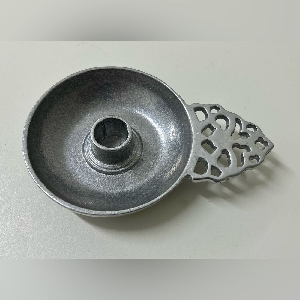 Vintage RWP Wilton Armetale Solid Pewter Chamberstick Candle Holder Made in USA